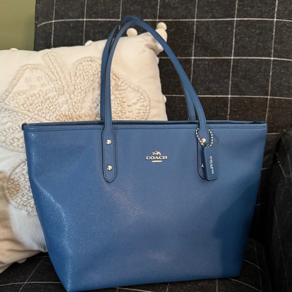 Coach Handbags - Coach Azure Blue Leather Tote